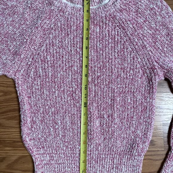 Free People Linen Cotton Electric City Sweater Marled White Pink Flowy Pullover - Picture 12 of 13